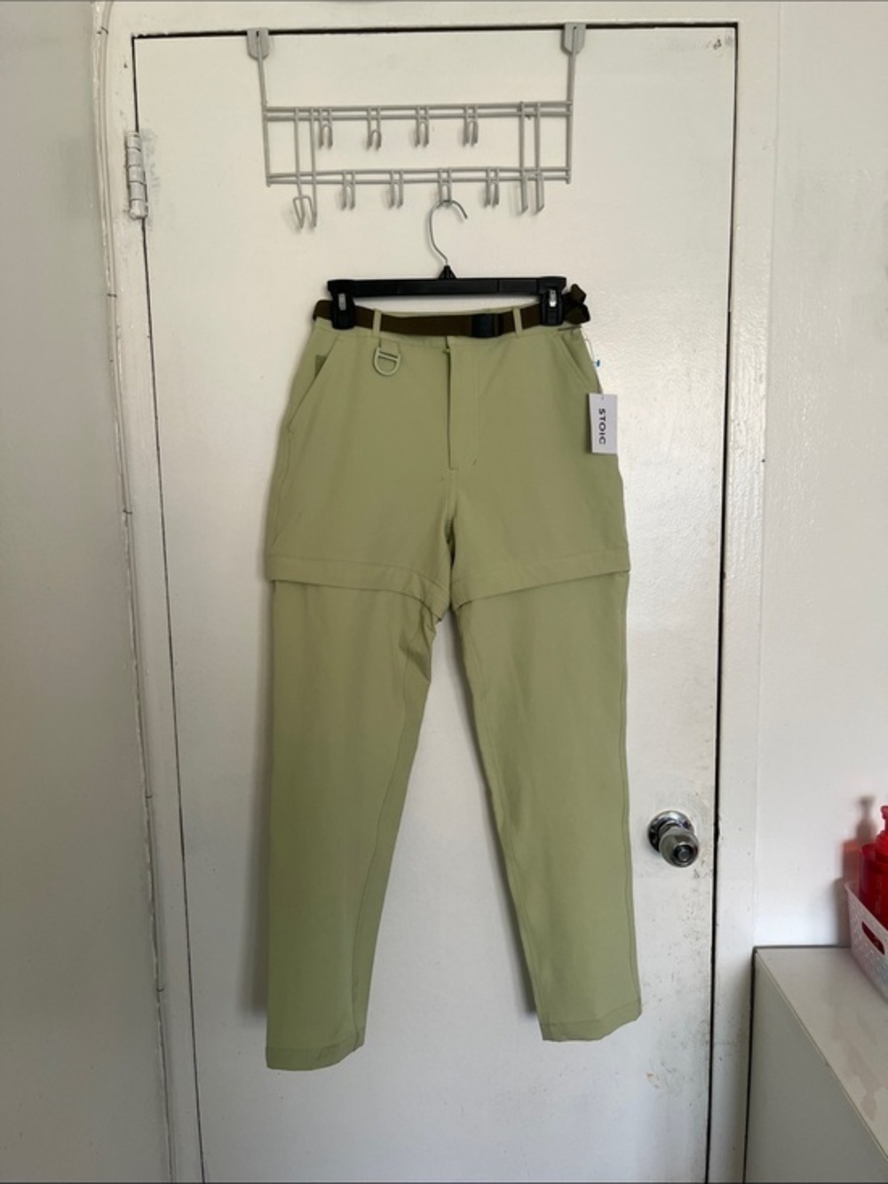 Stoic Women’s Light Sage Cargo Pants with Utility Belt zip off pants